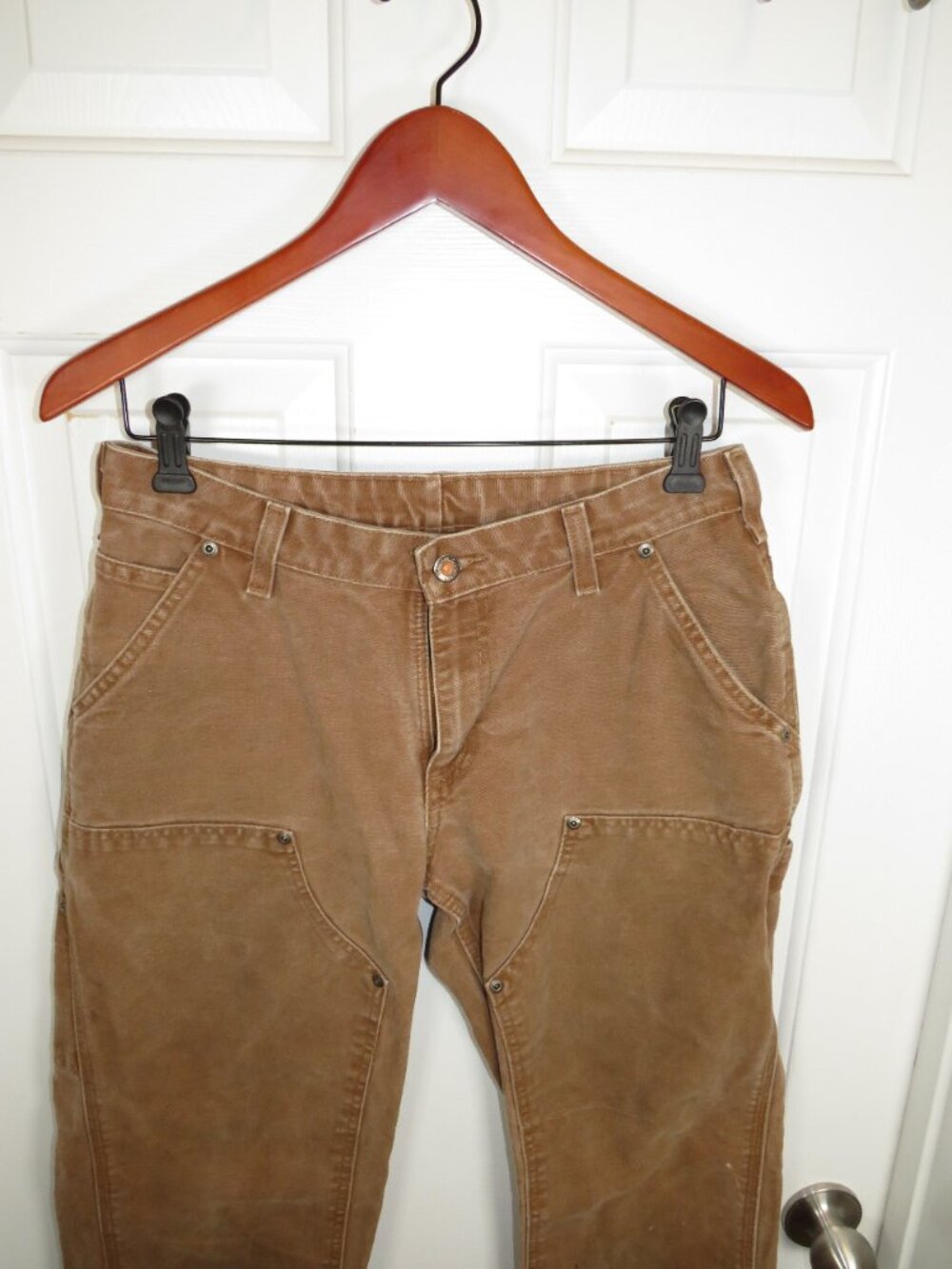 Carhartt Women's Canvas Double Knee WB136 BRN Size 6 x 32 Pants Work Vintage - Picture 2 of 7